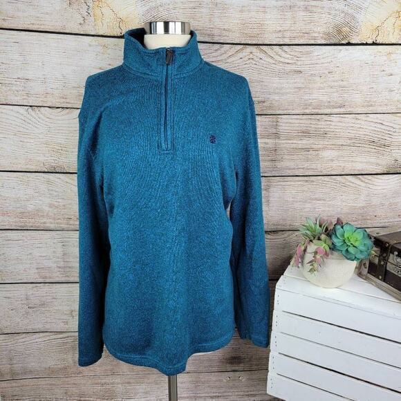 IZOD Men's Advantage Performance Quarter Zip Sweater Fleece Solid Pullover Size - Picture 1 of 5